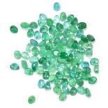 EMERALD; a group of oval facet cut 4 x 3mm stones totalling 20.13ct.