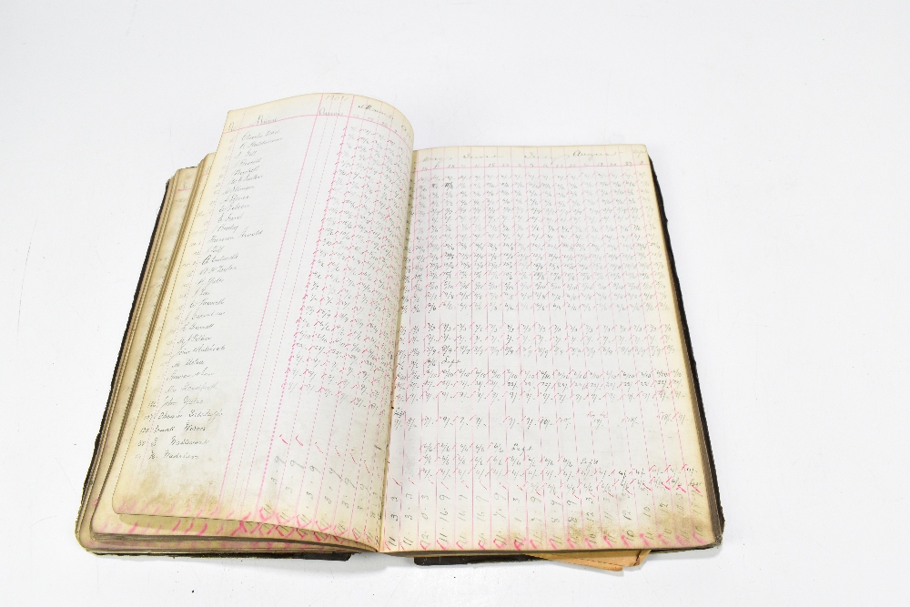 A late 19th/early 20th century leather bound log believed to have been a log for the stall holders - Bild 4 aus 4