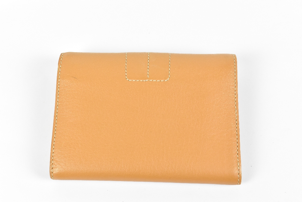 TOD'S; an unused beige leather soft calfskin wallet with embossed logo to front, embroidered - Image 2 of 4