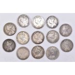 A collection of Victoria silver florins, weight 4.5ozt/142g.