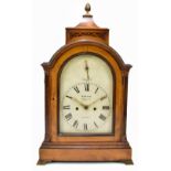 ROBSON CRIPPLEGATE LONDON; an 18th century walnut cased bracket clock, with gilt metal finial and