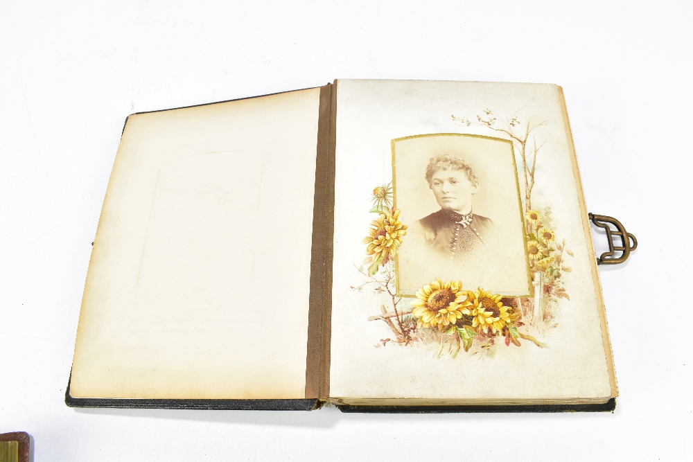 Two Victorian photograph albums including a brown leatherette example with gilt floral tooling, - Bild 6 aus 6