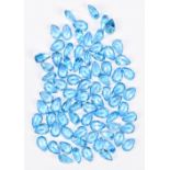 TOPAZ; one hundred 6 x 4mm pear shaped Swiss faceted blue topaz.