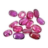 RUBY; a group of oval cut stones totalling 16.30ct.