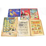 A small collection of comics, magazines and books including The Beano, number 277, dated Feb 9th
