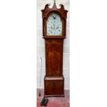W. JACKSON, BLACKBURN; a 19th century longcase clock, the painted dial set with moon phase, with