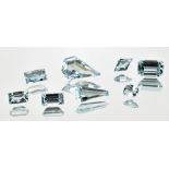 AQUAMARINE; various cut stones totalling 13.43ct.