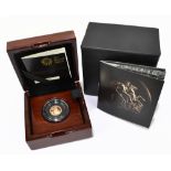 ROYAL MINT; an Elizabeth II proof quarter sovereign, 2014, encapsulated and in box with booklet,