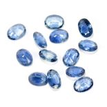 SAPPHIRE; a group of 7 x 5mm oval cut stones totalling 11.29ct.