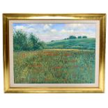 DAVID MCLOUGHLAN; oil on canvas, 'Field of Poppies', signed, 76 x 101cm, framed. (D)Additional