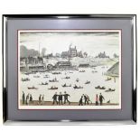 LAURENCE STEPHEN LOWRY RBA RA (1887-1976); a signed limited edition colour print, 'Crime Lake',