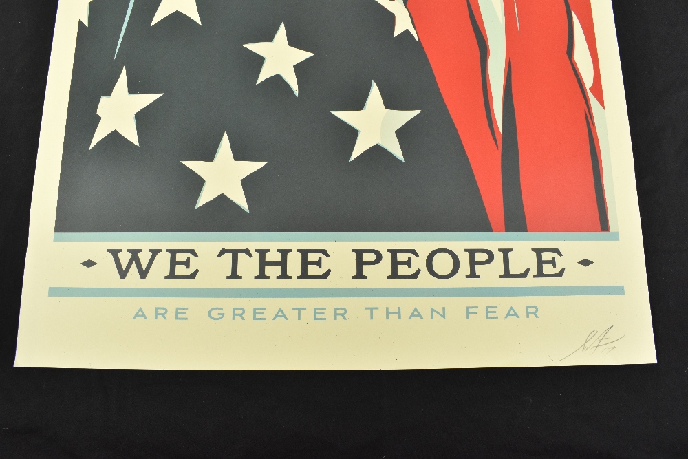 SHEPARD FAIREY (American, born 1970); offset litho and green speckle tone paper, 'We The People - - Bild 3 aus 7