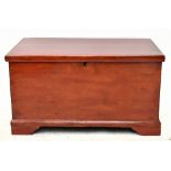 A stained pine blanket box on bracket feet, height 43cm, width 77cm, depth 49cm.Additional