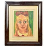 CAROL ANN LOWRY; oils, portrait of a young girl (aged 6), unsigned, 30 x 23cm, framed and glazed. (
