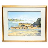 BERT WRIGHT; watercolour, 'Low Tide, Jersey', signed, inscribed on label verso, 54 x 73cm, framed