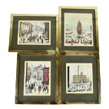 AFTER LAURENCE STEPHEN LOWRY RBA RA (1887-1976); four small size colour prints, views around Greater