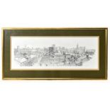 WILLIAM GELDART (born 1936); limited edition black and white print, rooftop panoramic view of