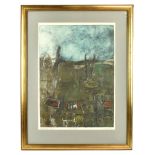 P CLOUGH (born 1944); an artist proof original etching, 'Dark Moor', signed lower right, 41 x