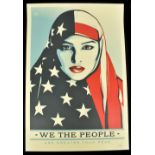 SHEPARD FAIREY (American, born 1970); offset litho and green speckle tone paper, 'We The People -