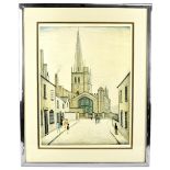 LAURENCE STEPHEN LOWRY RBA RA (1887-1976); pencil signed limited edition print, 'Burford Church',