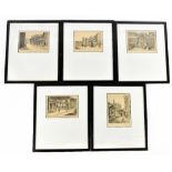WILLIAM EDINLAW; a set of five engravings, views in Greater Manchester, 'Poet's Corner, 'The Old
