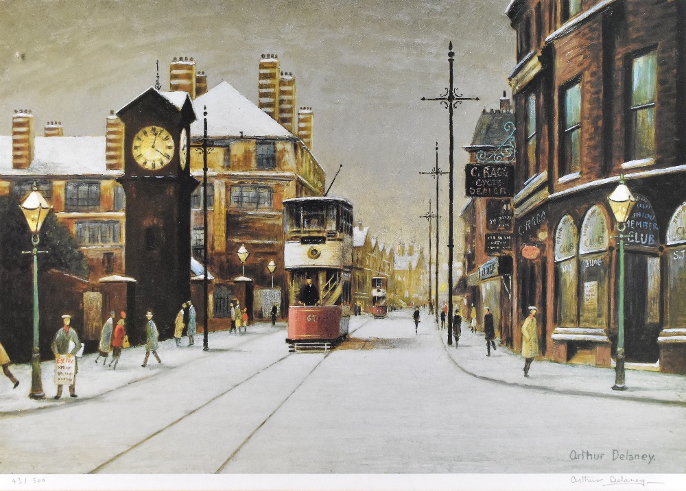 ARTHUR DELANEY (BRITISH, 1927-1987); limited edition colour print, Altrincham, signed lower right, - Bild 2 aus 5