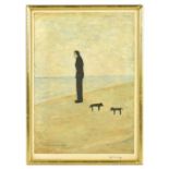 AFTER LAURENCE STEPHEN LOWRY RBA RA (1887-1976); colour print, 'Man Looking Out to Sea', signed in
