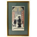 LAURENCE STEPHEN LOWRY RBA RA (1887-1976); colour print, 'Brothers', signed in pencil lower right