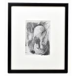 IAN MOOD; pencil drawing, 'Bathing Nude After Degas', signed verso, 14.5 x 10cm, framed and