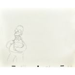 MATT GROENING (American, born 1954); in-house production drawing, 'Homer Simpson (KFC)', approx.