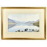 W GROGAN; watercolour, 'Ullswater', 44 x 26cm, framed and glazed.