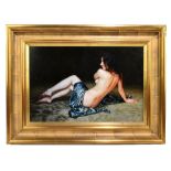 TONY KARPINSKI (born 1965); oil on board, 'Katy', study of a female nude, signed, inscribed on