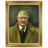 ARTHUR DELANEY (1927-1987); a very large oil on board, 'L.S. Lowry', portrait study, signed and