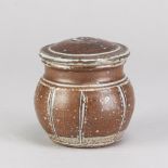 PHIL ROGERS (1951-2020); a small salt glazed jar and cover, impressed PR mark, height 8cm. (D)