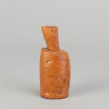 Attributed to ELIZABETH RAEBURN (born 1943); a small raku bottle form, impressed mark (not her