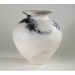 VICTORIA MEADOWS (born 1974); a medium earthenware tsubo jar, saggar barrel fired with terra