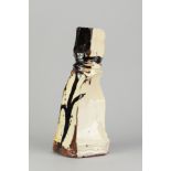 DYLAN BOWEN (born 1967); a tall slipware bottle form, painted signature, height 34.5cm. (D)