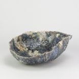 EWEN HENDERSON (1934-2000); a dish form of mixed laminated stoneware and bone china clays with