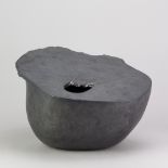 GORDON BALDWIN (born 1932); 'Klee Cloud Vessel III', an earthenware vessel covered in black pigment,