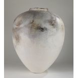 VICTORIA MEADOWS (born 1974); a large earthenware tsubo jar, saggar barrel fired with terra