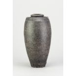 TIM ANDREWS (born 1960); a raku lugged vase with mottled smoky surface, impressed TA mark, height