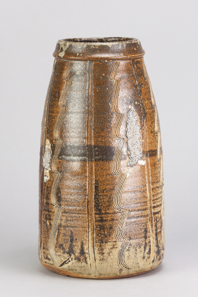 BERNARD LEACH (1887-1979) for Leach Pottery; a tall stoneware vase covered in iron and oatmeal glaze - Image 3 of 4