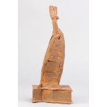 MO JUPP (1938-2018); 'Standing Female', a red clay figure, incised MOJ and A (for Archway