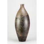 TIM ANDREWS (born 1960); a tall raku bottle with burnished smoky surface, impressed TA mark,