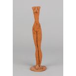 MO JUPP (1938-2018); 'Standing Female', a red clay figure, height 23.5cm. (D)Additional