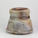 PAUL CHALEFF (born 1947); a wood fired stoneware lugged vase form, incised signature dated 1987,