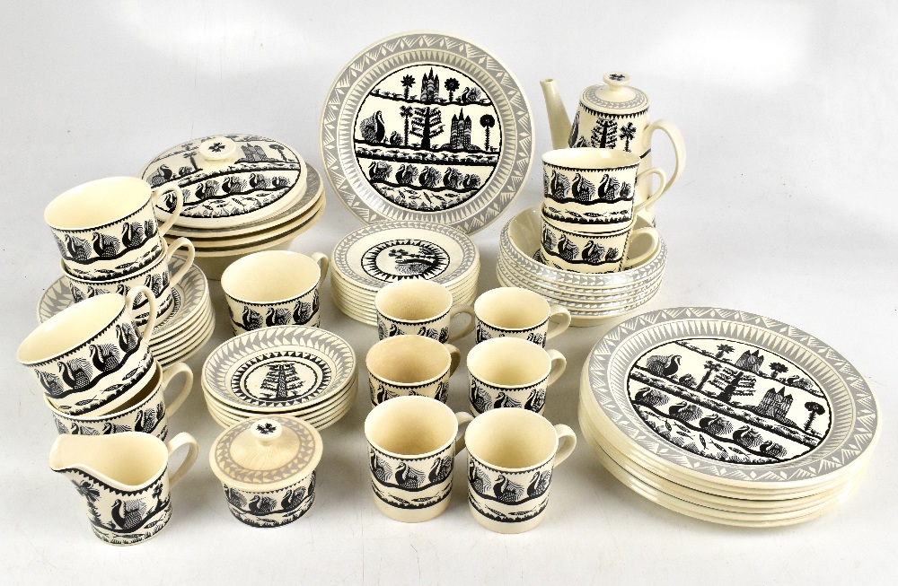 SCOTTIE WILSON FOR ROYAL WORCESTER; a fifty four piece part tea and dinner service each decorated