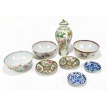 A collection of 18th century and later Chinese ceramics including a Famille Verte ginger jar and