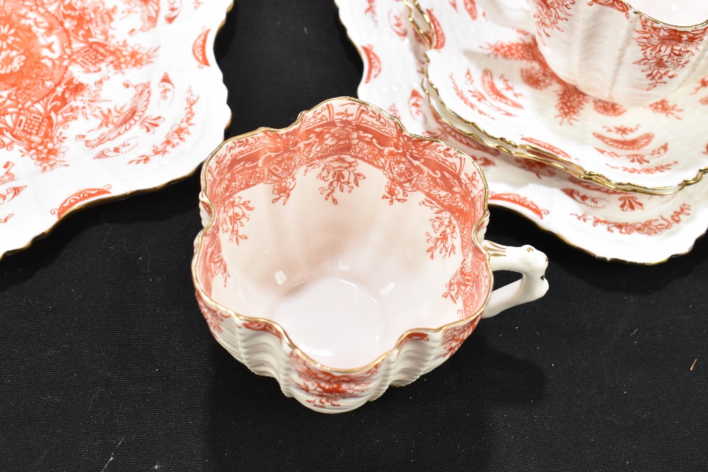 WILEMAN & CO (FOLEY); a thirty two piece part tea service decorated in the 4317 pattern with moulded - Image 4 of 7