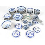 A miscellany of modern Chinese blue and white ceramics, mostly small bowls, dishes and rice spoons.
